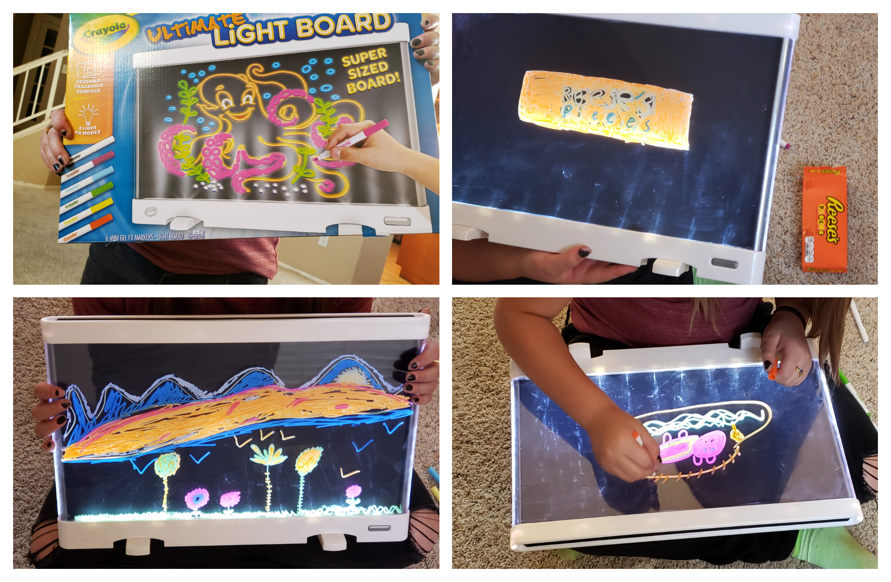 CRAYOLA ULTIMATE LIGHT BOARD-SUPER SIZED BOARD & GEL FX MARKERS